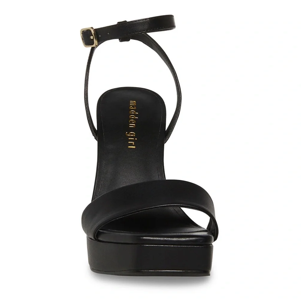 *SOLD* NIB madden girl Zoie Cafe High Heel Dress Sandals Black Size 7.5 - Picture 6 of 7